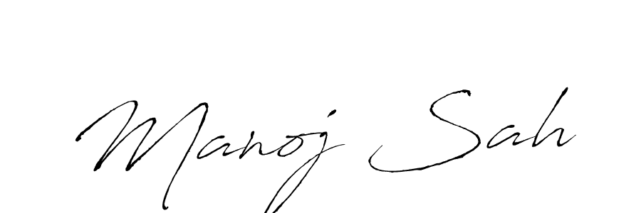 How to make Manoj Sah name signature. Use Antro_Vectra style for creating short signs online. This is the latest handwritten sign. Manoj Sah signature style 6 images and pictures png