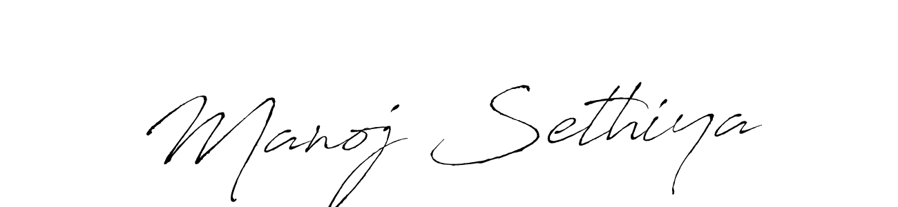 Create a beautiful signature design for name Manoj Sethiya. With this signature (Antro_Vectra) fonts, you can make a handwritten signature for free. Manoj Sethiya signature style 6 images and pictures png