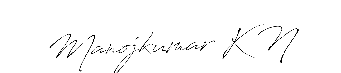 How to make Manojkumar K N name signature. Use Antro_Vectra style for creating short signs online. This is the latest handwritten sign. Manojkumar K N signature style 6 images and pictures png