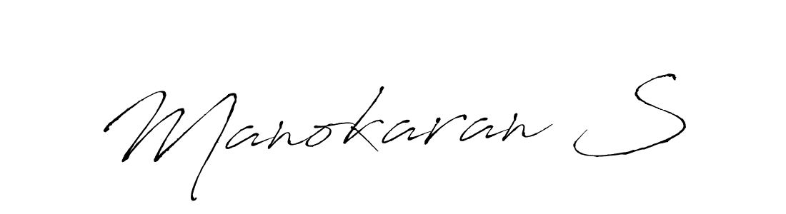 Manokaran S stylish signature style. Best Handwritten Sign (Antro_Vectra) for my name. Handwritten Signature Collection Ideas for my name Manokaran S. Manokaran S signature style 6 images and pictures png