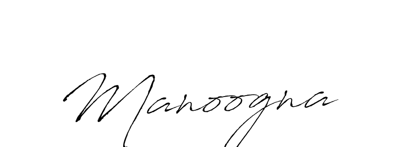 Design your own signature with our free online signature maker. With this signature software, you can create a handwritten (Antro_Vectra) signature for name Manoogna. Manoogna signature style 6 images and pictures png