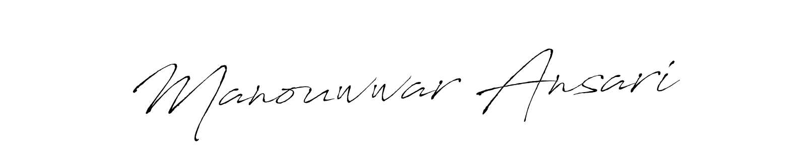 Make a beautiful signature design for name Manouwwar Ansari. With this signature (Antro_Vectra) style, you can create a handwritten signature for free. Manouwwar Ansari signature style 6 images and pictures png