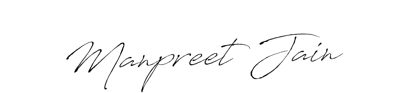 Make a beautiful signature design for name Manpreet Jain. With this signature (Antro_Vectra) style, you can create a handwritten signature for free. Manpreet Jain signature style 6 images and pictures png