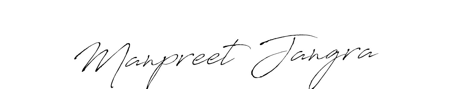 Design your own signature with our free online signature maker. With this signature software, you can create a handwritten (Antro_Vectra) signature for name Manpreet Jangra. Manpreet Jangra signature style 6 images and pictures png