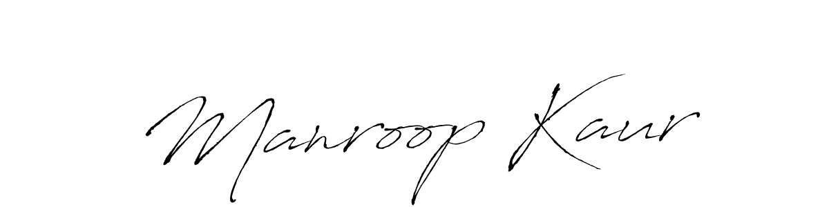 Manroop Kaur stylish signature style. Best Handwritten Sign (Antro_Vectra) for my name. Handwritten Signature Collection Ideas for my name Manroop Kaur. Manroop Kaur signature style 6 images and pictures png