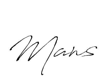 Use a signature maker to create a handwritten signature online. With this signature software, you can design (Antro_Vectra) your own signature for name Mans. Mans signature style 6 images and pictures png