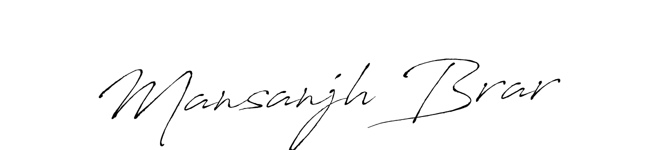 Mansanjh Brar stylish signature style. Best Handwritten Sign (Antro_Vectra) for my name. Handwritten Signature Collection Ideas for my name Mansanjh Brar. Mansanjh Brar signature style 6 images and pictures png