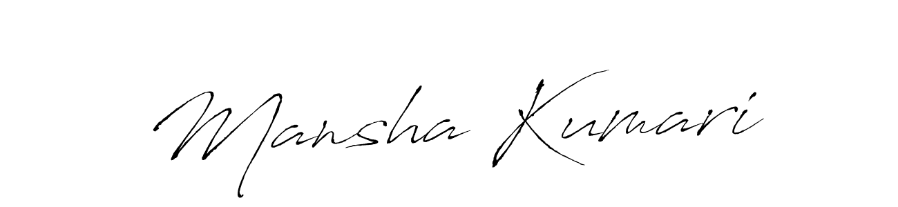 Design your own signature with our free online signature maker. With this signature software, you can create a handwritten (Antro_Vectra) signature for name Mansha Kumari. Mansha Kumari signature style 6 images and pictures png