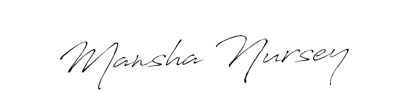 Also You can easily find your signature by using the search form. We will create Mansha Nursey name handwritten signature images for you free of cost using Antro_Vectra sign style. Mansha Nursey signature style 6 images and pictures png