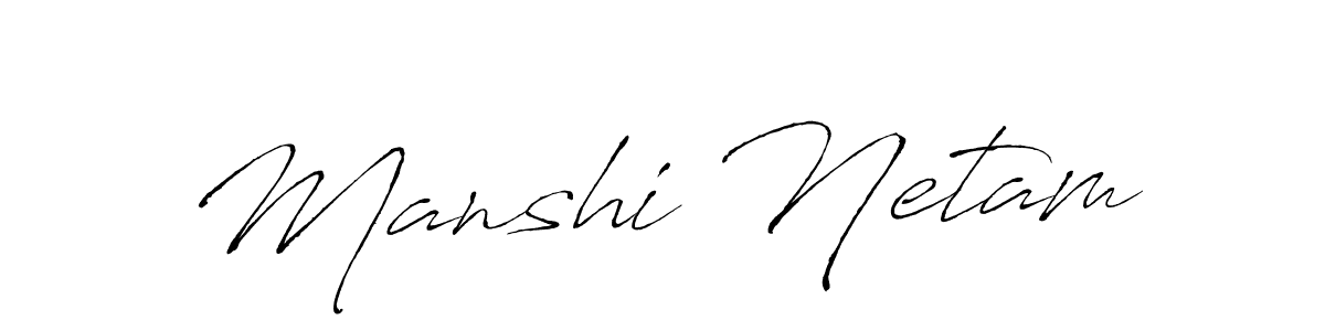 Design your own signature with our free online signature maker. With this signature software, you can create a handwritten (Antro_Vectra) signature for name Manshi Netam. Manshi Netam signature style 6 images and pictures png