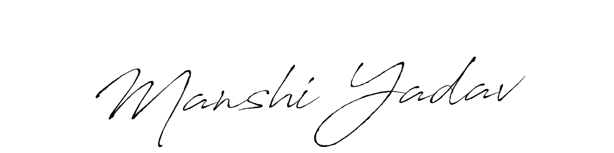 Design your own signature with our free online signature maker. With this signature software, you can create a handwritten (Antro_Vectra) signature for name Manshi Yadav. Manshi Yadav signature style 6 images and pictures png