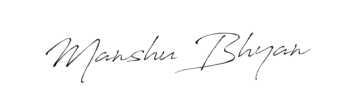 Create a beautiful signature design for name Manshu Bhyan. With this signature (Antro_Vectra) fonts, you can make a handwritten signature for free. Manshu Bhyan signature style 6 images and pictures png