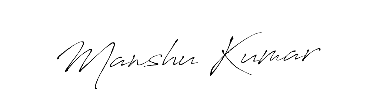 Create a beautiful signature design for name Manshu Kumar. With this signature (Antro_Vectra) fonts, you can make a handwritten signature for free. Manshu Kumar signature style 6 images and pictures png