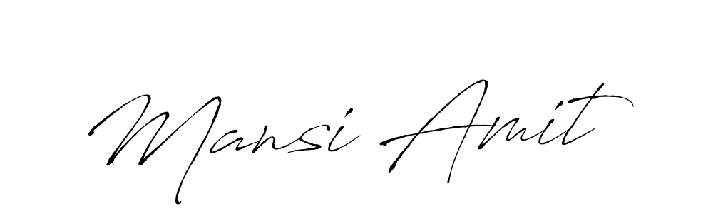The best way (Antro_Vectra) to make a short signature is to pick only two or three words in your name. The name Mansi Amit include a total of six letters. For converting this name. Mansi Amit signature style 6 images and pictures png