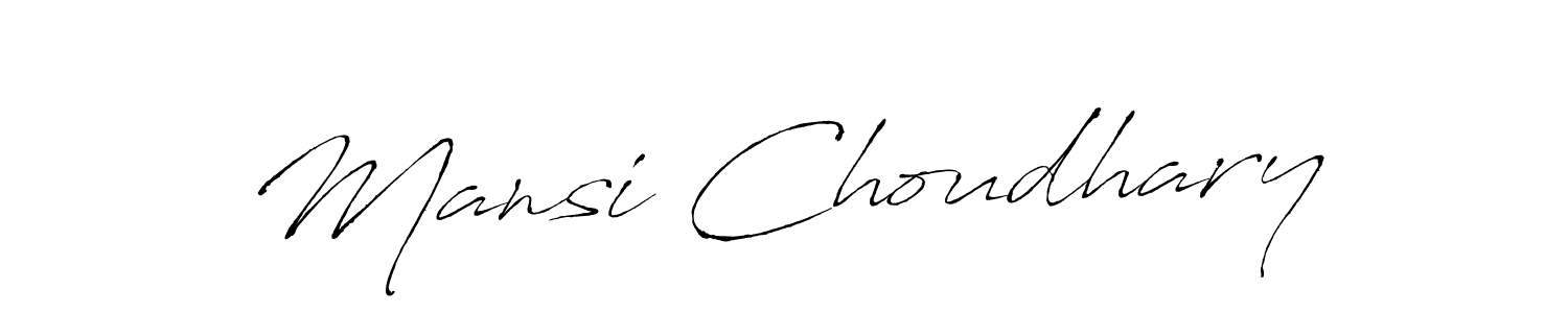 Make a beautiful signature design for name Mansi Choudhary. With this signature (Antro_Vectra) style, you can create a handwritten signature for free. Mansi Choudhary signature style 6 images and pictures png