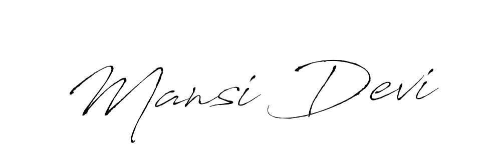 The best way (Antro_Vectra) to make a short signature is to pick only two or three words in your name. The name Mansi Devi include a total of six letters. For converting this name. Mansi Devi signature style 6 images and pictures png