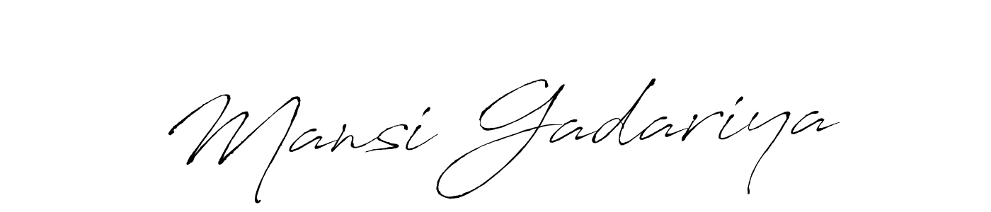 Create a beautiful signature design for name Mansi Gadariya. With this signature (Antro_Vectra) fonts, you can make a handwritten signature for free. Mansi Gadariya signature style 6 images and pictures png