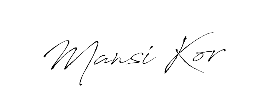 Design your own signature with our free online signature maker. With this signature software, you can create a handwritten (Antro_Vectra) signature for name Mansi Kor. Mansi Kor signature style 6 images and pictures png
