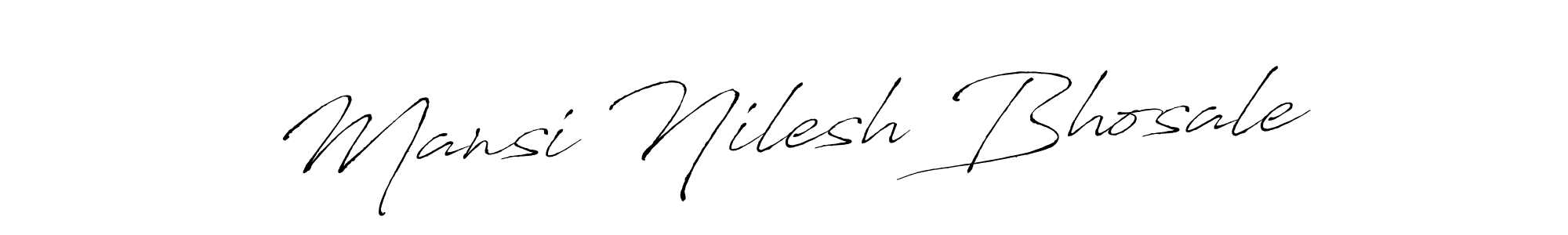 How to make Mansi Nilesh Bhosale name signature. Use Antro_Vectra style for creating short signs online. This is the latest handwritten sign. Mansi Nilesh Bhosale signature style 6 images and pictures png