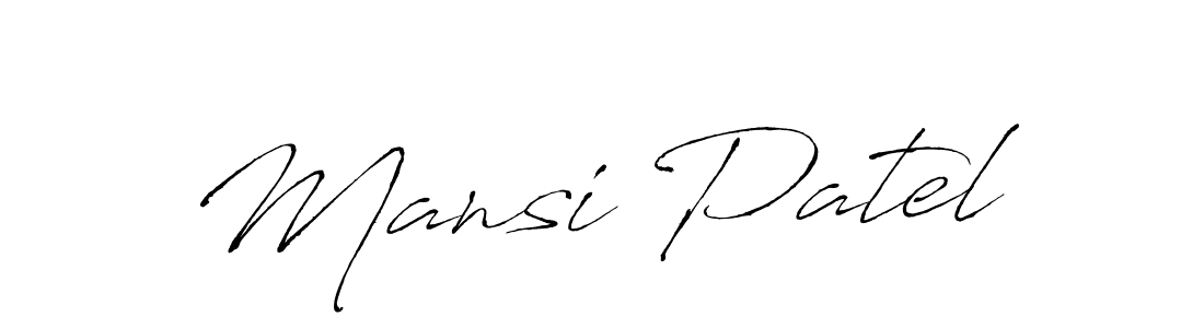 Use a signature maker to create a handwritten signature online. With this signature software, you can design (Antro_Vectra) your own signature for name Mansi Patel. Mansi Patel signature style 6 images and pictures png