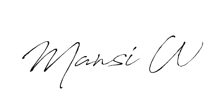 Also You can easily find your signature by using the search form. We will create Mansi W name handwritten signature images for you free of cost using Antro_Vectra sign style. Mansi W signature style 6 images and pictures png
