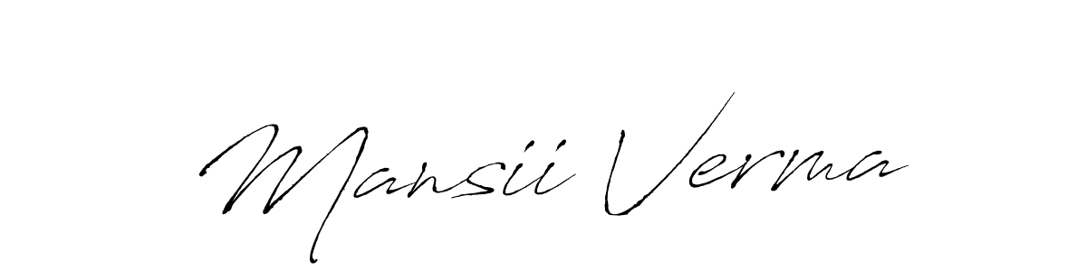 Also we have Mansii Verma name is the best signature style. Create professional handwritten signature collection using Antro_Vectra autograph style. Mansii Verma signature style 6 images and pictures png