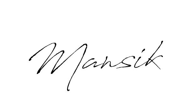 Make a beautiful signature design for name Mansik. With this signature (Antro_Vectra) style, you can create a handwritten signature for free. Mansik signature style 6 images and pictures png