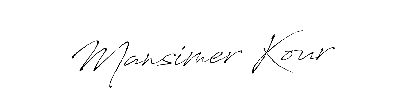 How to make Mansimer Kour name signature. Use Antro_Vectra style for creating short signs online. This is the latest handwritten sign. Mansimer Kour signature style 6 images and pictures png