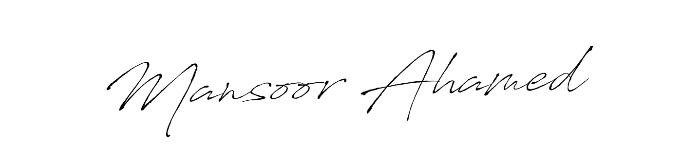Make a beautiful signature design for name Mansoor Ahamed. With this signature (Antro_Vectra) style, you can create a handwritten signature for free. Mansoor Ahamed signature style 6 images and pictures png