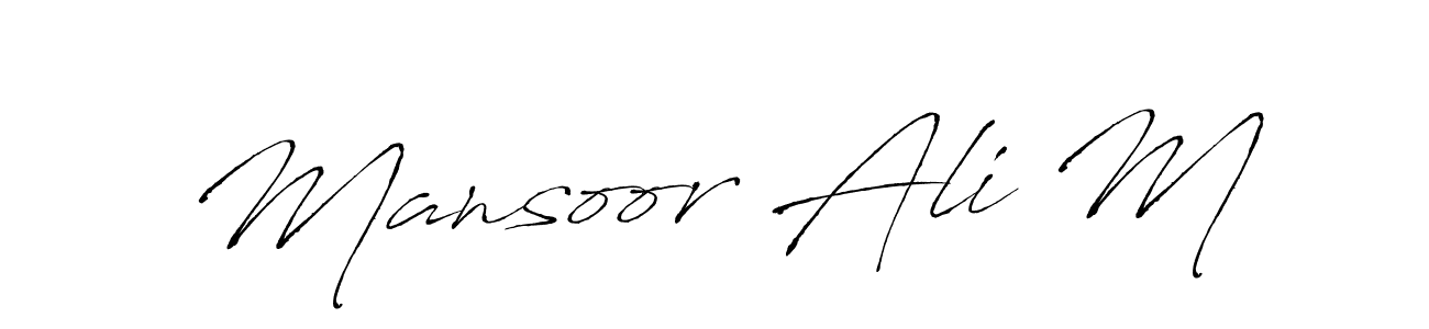 How to make Mansoor Ali M signature? Antro_Vectra is a professional autograph style. Create handwritten signature for Mansoor Ali M name. Mansoor Ali M signature style 6 images and pictures png