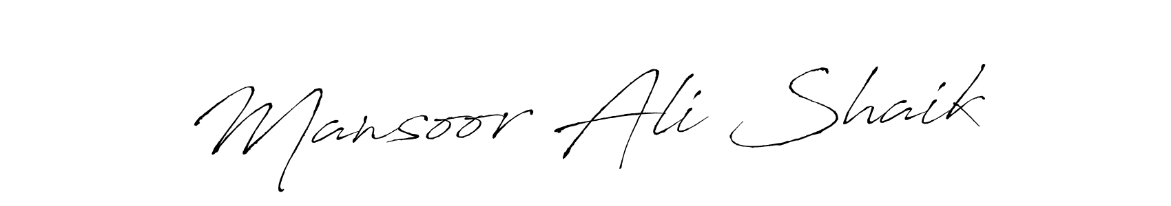 Make a beautiful signature design for name Mansoor Ali Shaik. With this signature (Antro_Vectra) style, you can create a handwritten signature for free. Mansoor Ali Shaik signature style 6 images and pictures png