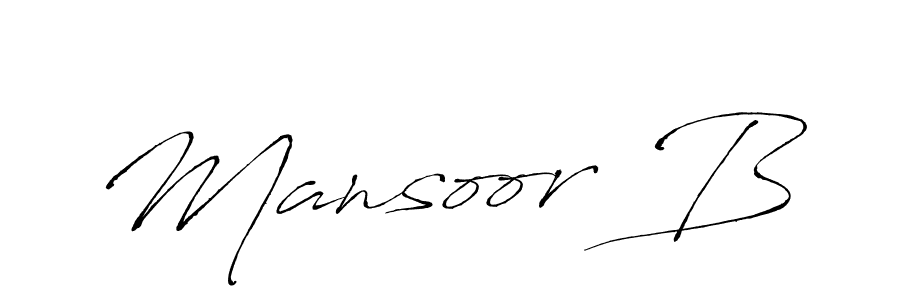 It looks lik you need a new signature style for name Mansoor B. Design unique handwritten (Antro_Vectra) signature with our free signature maker in just a few clicks. Mansoor B signature style 6 images and pictures png