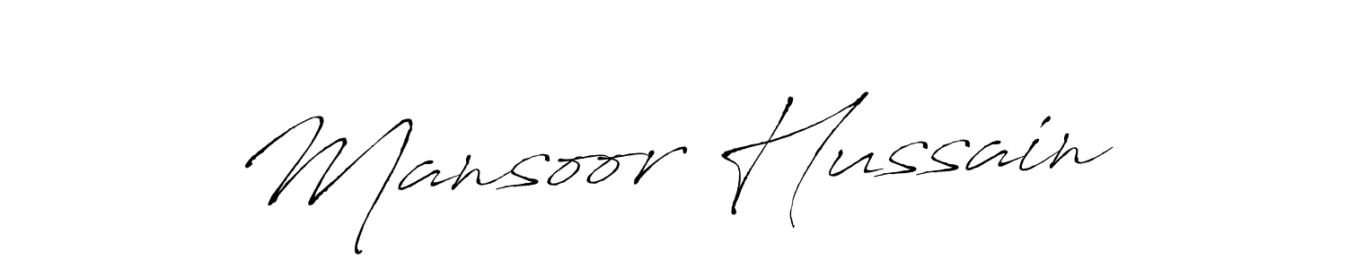 Create a beautiful signature design for name Mansoor Hussain. With this signature (Antro_Vectra) fonts, you can make a handwritten signature for free. Mansoor Hussain signature style 6 images and pictures png