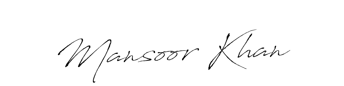 Create a beautiful signature design for name Mansoor Khan. With this signature (Antro_Vectra) fonts, you can make a handwritten signature for free. Mansoor Khan signature style 6 images and pictures png