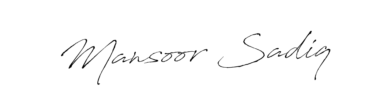 Design your own signature with our free online signature maker. With this signature software, you can create a handwritten (Antro_Vectra) signature for name Mansoor Sadiq. Mansoor Sadiq signature style 6 images and pictures png
