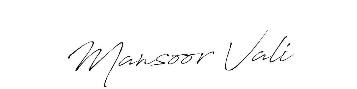 Create a beautiful signature design for name Mansoor Vali. With this signature (Antro_Vectra) fonts, you can make a handwritten signature for free. Mansoor Vali signature style 6 images and pictures png