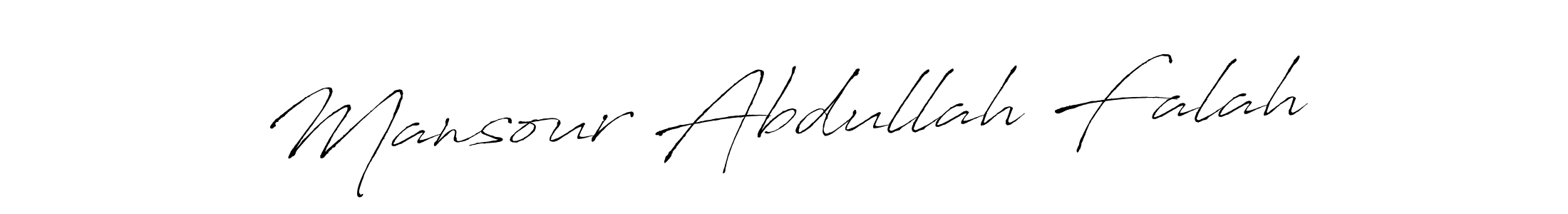 The best way (Antro_Vectra) to make a short signature is to pick only two or three words in your name. The name Mansour Abdullah Falah include a total of six letters. For converting this name. Mansour Abdullah Falah signature style 6 images and pictures png