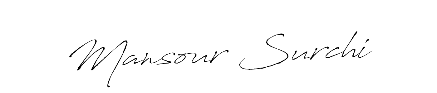 Mansour Surchi stylish signature style. Best Handwritten Sign (Antro_Vectra) for my name. Handwritten Signature Collection Ideas for my name Mansour Surchi. Mansour Surchi signature style 6 images and pictures png