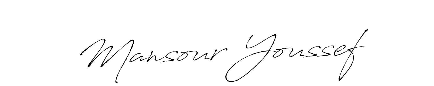How to make Mansour Youssef name signature. Use Antro_Vectra style for creating short signs online. This is the latest handwritten sign. Mansour Youssef signature style 6 images and pictures png