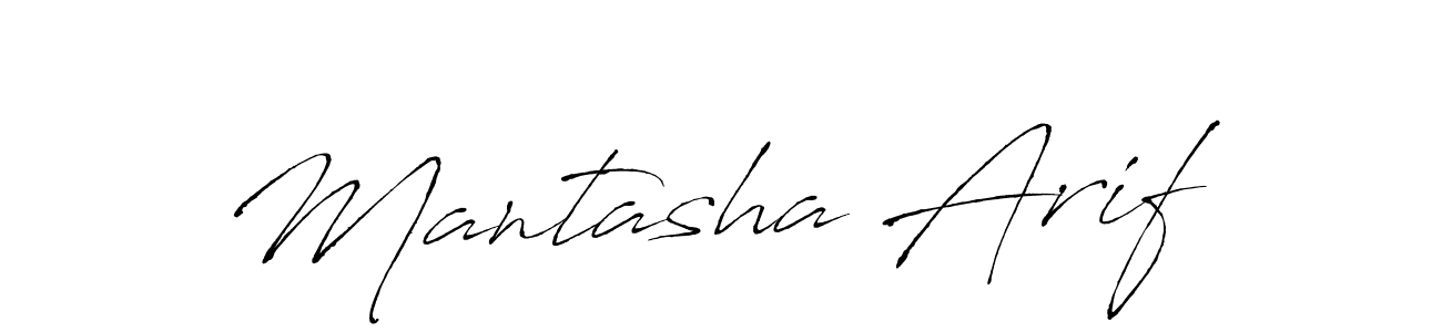 Make a beautiful signature design for name Mantasha Arif. With this signature (Antro_Vectra) style, you can create a handwritten signature for free. Mantasha Arif signature style 6 images and pictures png