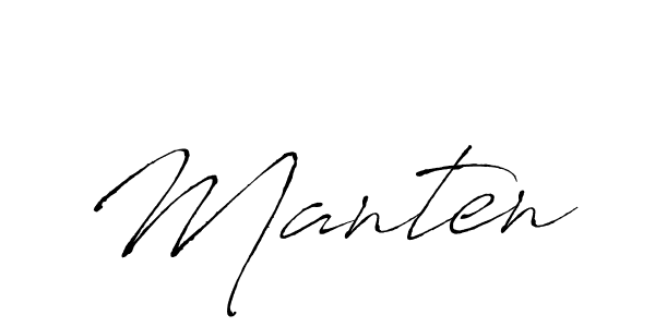 Design your own signature with our free online signature maker. With this signature software, you can create a handwritten (Antro_Vectra) signature for name Manten. Manten signature style 6 images and pictures png