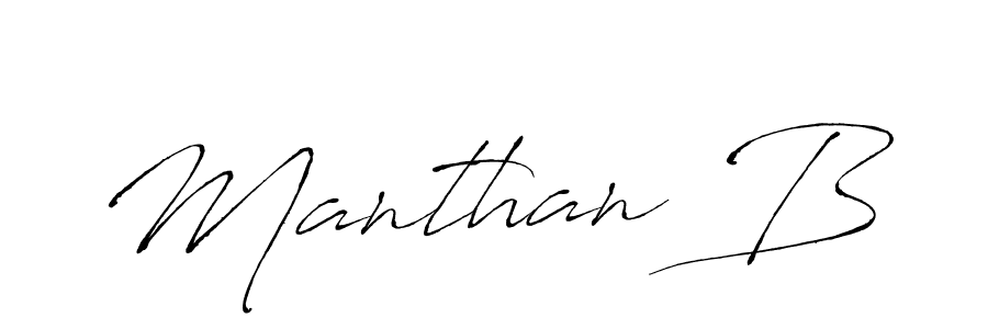 Design your own signature with our free online signature maker. With this signature software, you can create a handwritten (Antro_Vectra) signature for name Manthan B. Manthan B signature style 6 images and pictures png