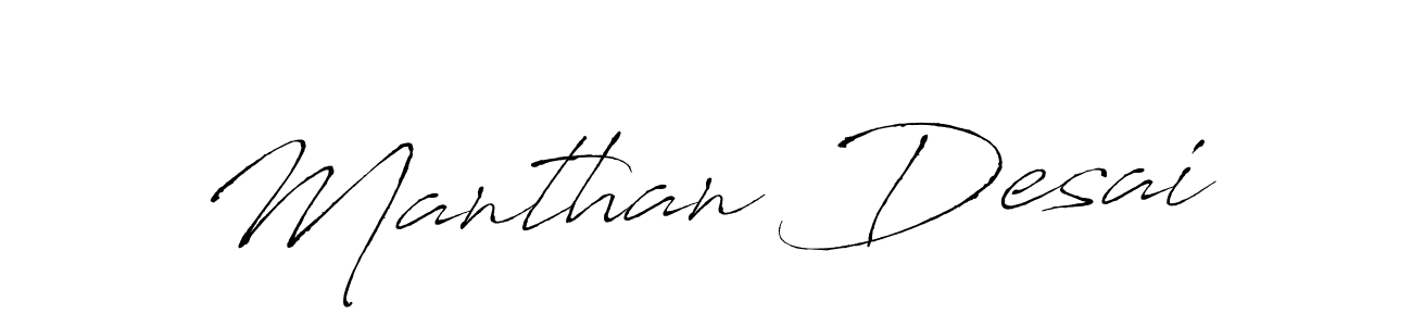 Create a beautiful signature design for name Manthan Desai. With this signature (Antro_Vectra) fonts, you can make a handwritten signature for free. Manthan Desai signature style 6 images and pictures png