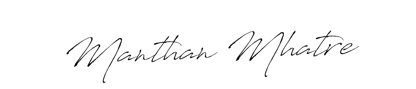 How to make Manthan Mhatre signature? Antro_Vectra is a professional autograph style. Create handwritten signature for Manthan Mhatre name. Manthan Mhatre signature style 6 images and pictures png