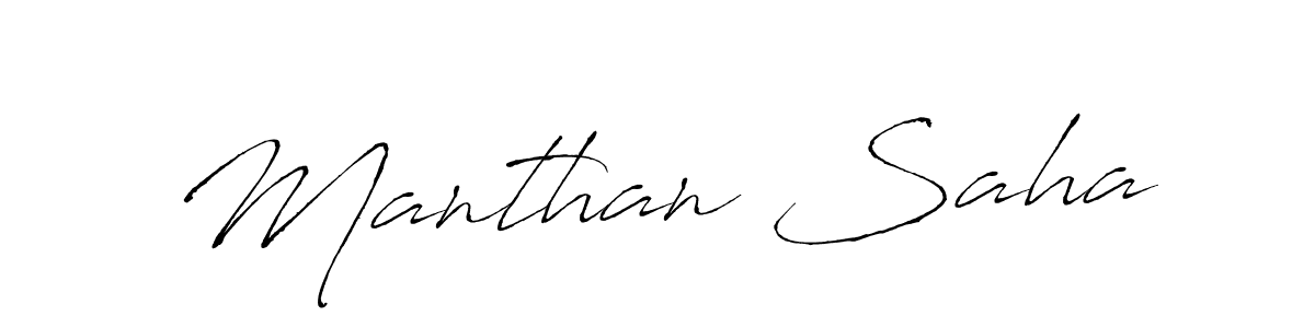 How to make Manthan Saha name signature. Use Antro_Vectra style for creating short signs online. This is the latest handwritten sign. Manthan Saha signature style 6 images and pictures png