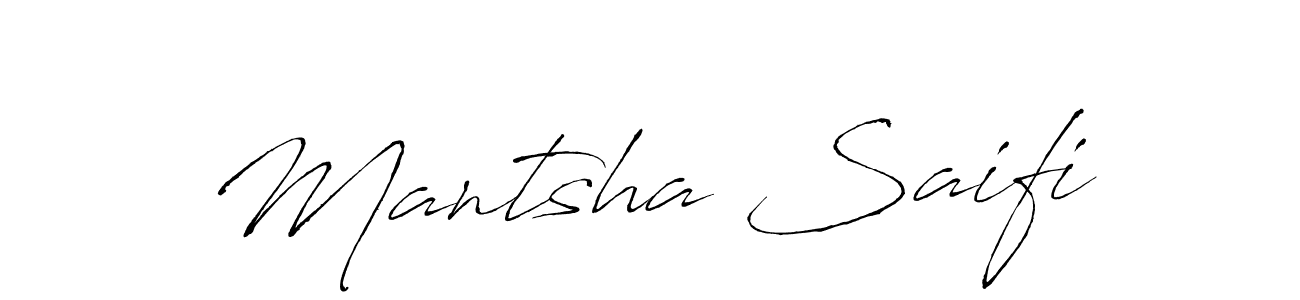 Similarly Antro_Vectra is the best handwritten signature design. Signature creator online .You can use it as an online autograph creator for name Mantsha Saifi. Mantsha Saifi signature style 6 images and pictures png