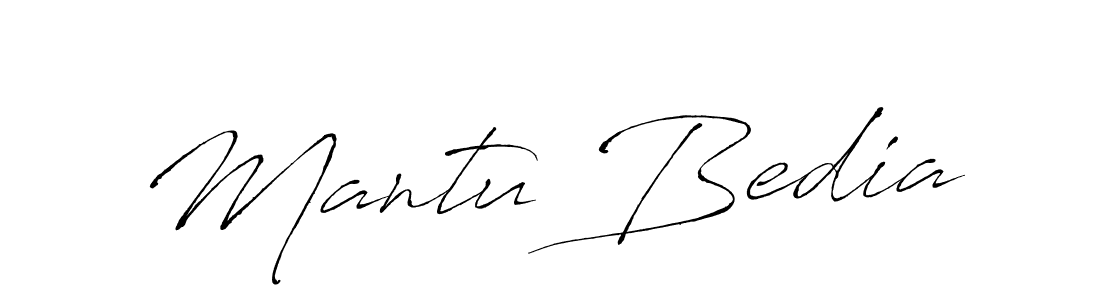 How to make Mantu Bedia name signature. Use Antro_Vectra style for creating short signs online. This is the latest handwritten sign. Mantu Bedia signature style 6 images and pictures png