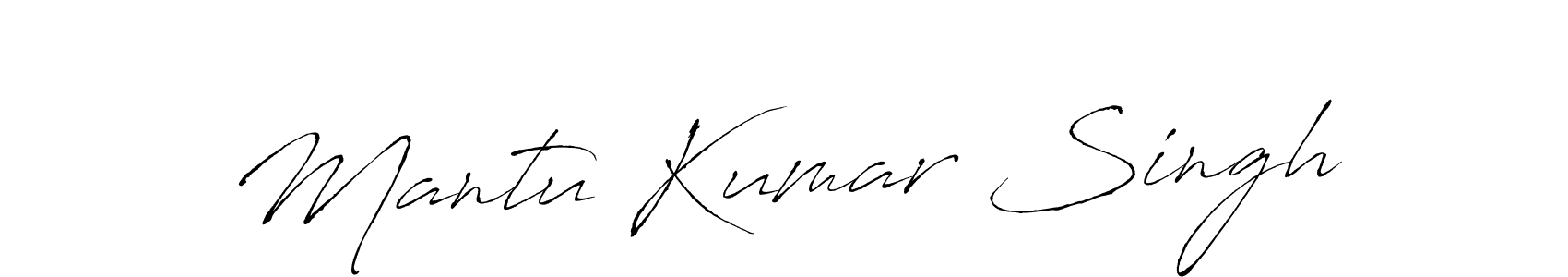 How to make Mantu Kumar Singh name signature. Use Antro_Vectra style for creating short signs online. This is the latest handwritten sign. Mantu Kumar Singh signature style 6 images and pictures png