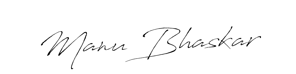 Manu Bhaskar stylish signature style. Best Handwritten Sign (Antro_Vectra) for my name. Handwritten Signature Collection Ideas for my name Manu Bhaskar. Manu Bhaskar signature style 6 images and pictures png
