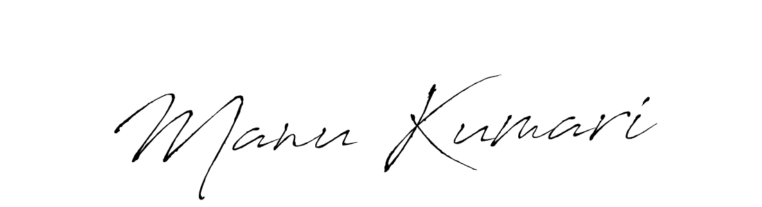 Design your own signature with our free online signature maker. With this signature software, you can create a handwritten (Antro_Vectra) signature for name Manu Kumari. Manu Kumari signature style 6 images and pictures png
